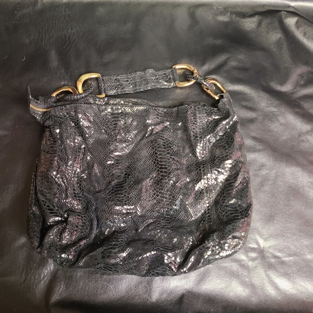 Michael Kors black snakeskin calfskin purse